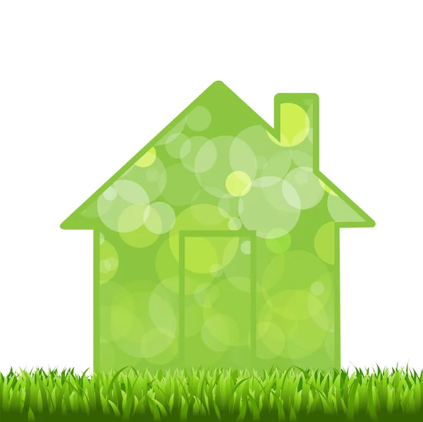 Gräs och hus — Stock vektor