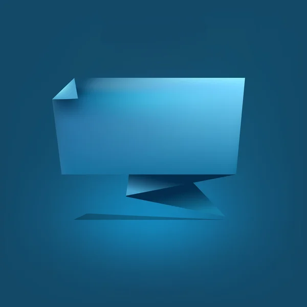 Origami blu discorso bolla — Vettoriale Stock