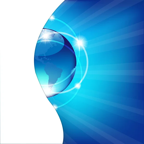 Abstrait fond bleu avec globe — Image vectorielle