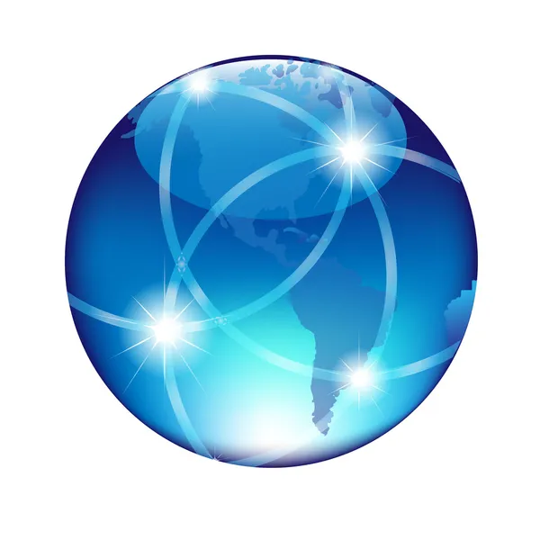 Globe bleu abstrait — Image vectorielle