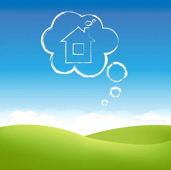 Cloud house i himlen — Stock vektor