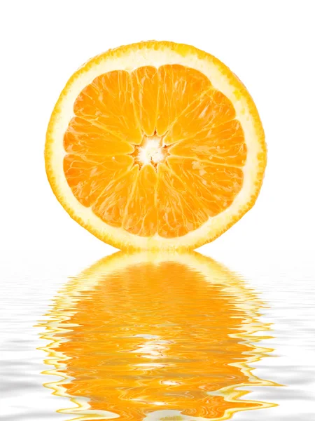 Orange reflecting in water — Stock Photo, Image