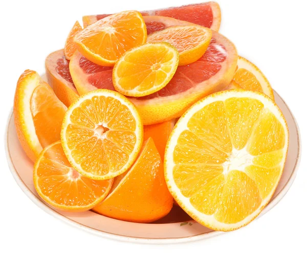 Citrus på en tallerken . - Stock-foto