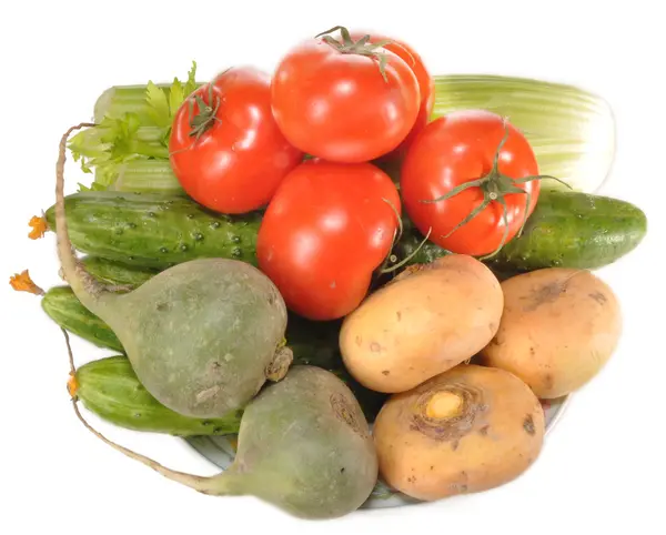 Grönsaker på en tallrik — Stockfoto