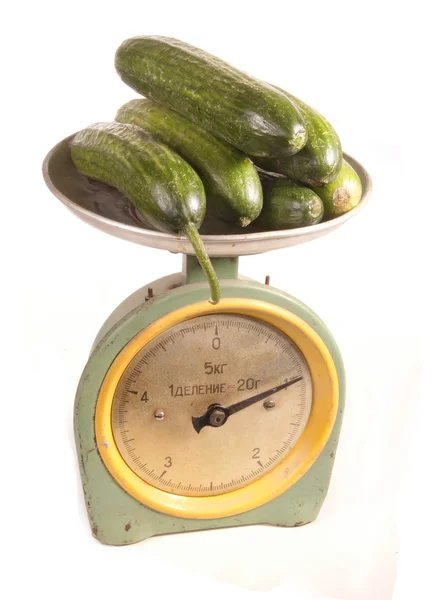 stock image Cucumbers on scales