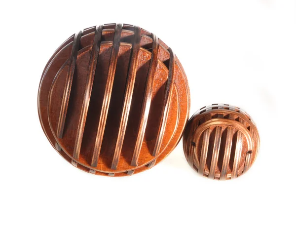Dvě dřevěné koule — Stock fotografie