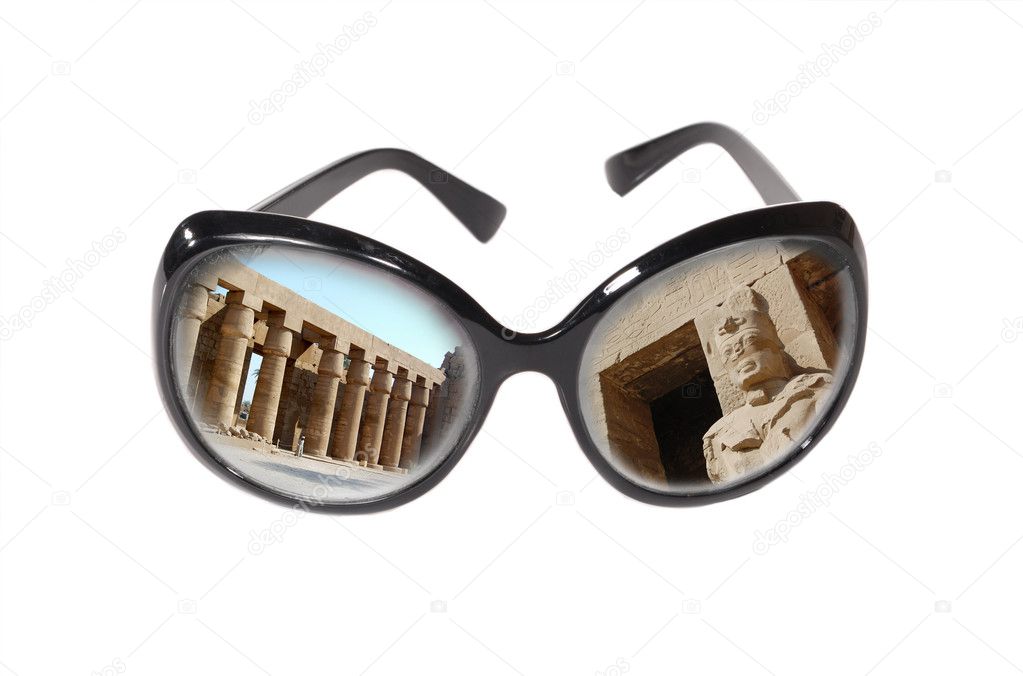 Monuments of Egypt in dark glasses