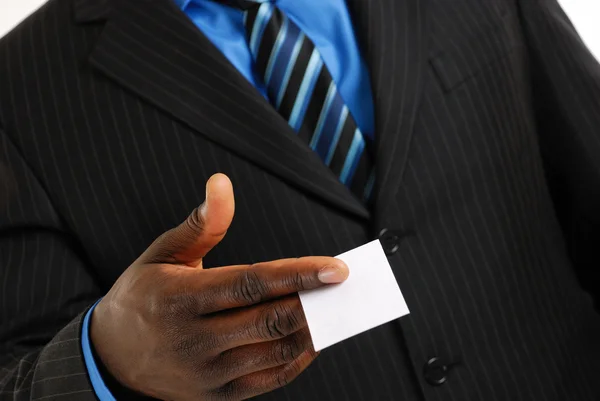 Business man with business card — Stock Photo, Image