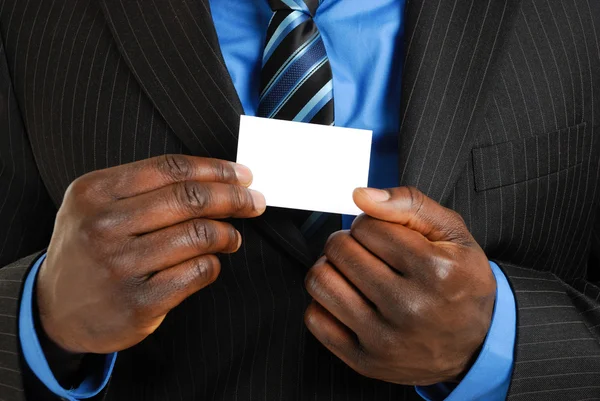 Business man with business card — Stock Photo, Image