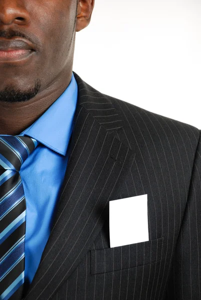 Business man with business card in the pocket — Stock Photo, Image
