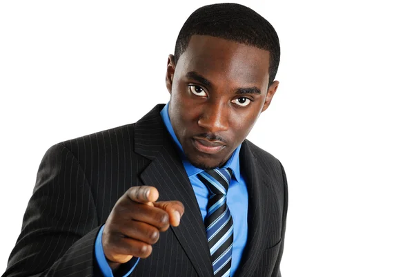 Confident business man pointing — Stock Photo, Image