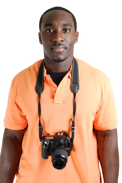 Student photographer with a camera — Stock Photo, Image