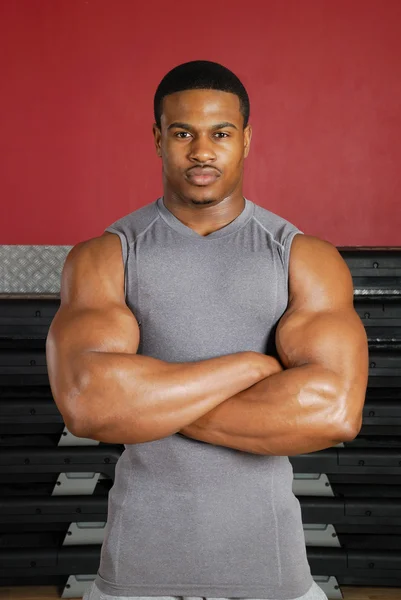 Afro-Amerikan fitness eğitmeni — Stok fotoğraf
