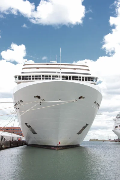 Stock image Front of a cruise ship docked at a port in Norway