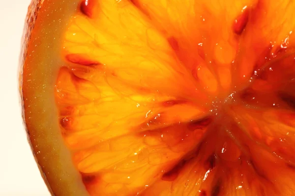 Krvavých pomerančů plátek zavřít — Stock fotografie