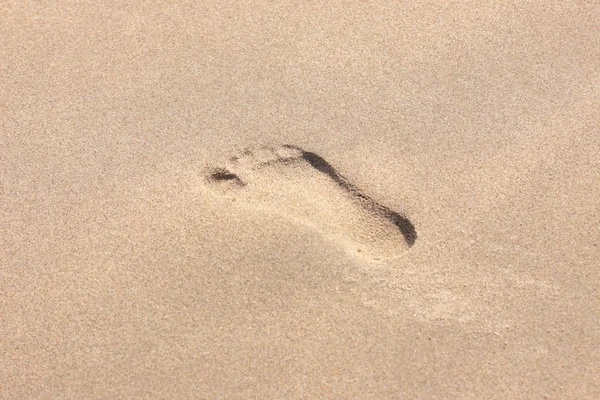 Ślad stopy dziecka na piasek z plaży — Zdjęcie stockowe