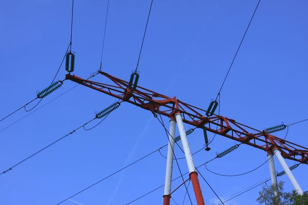 Nylon elétrico, linha de alta tensão — Fotografia de Stock