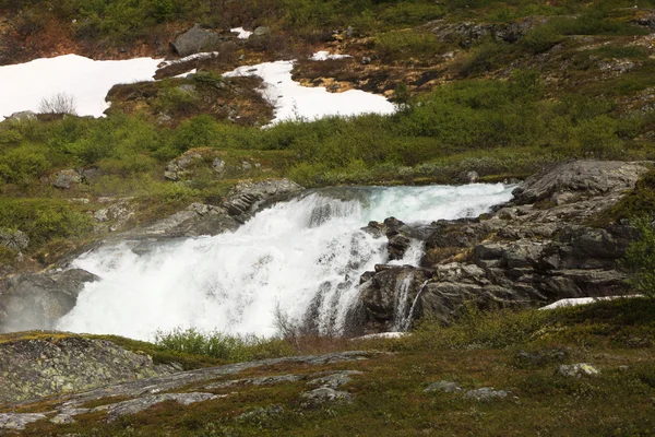 Ruisseaux sauvages et cascades de Norvège en été — Photo