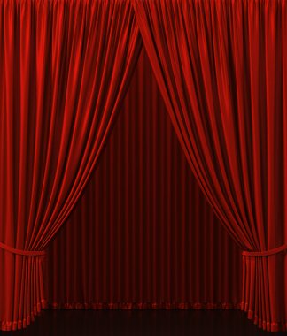 Red curtain on the stage clipart