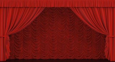 Red curtain on the stage clipart