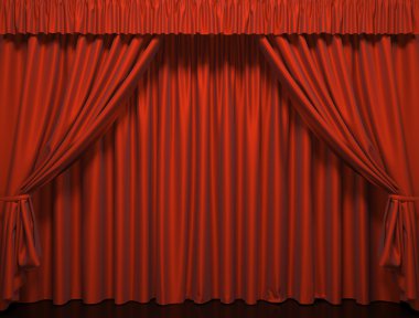 Red curtain on the stage clipart