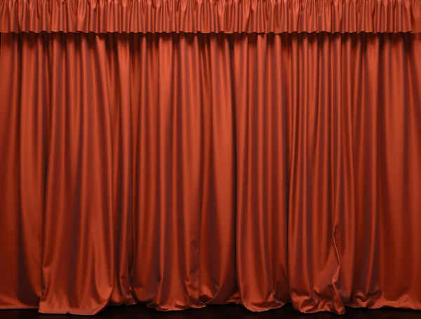 Roter Vorhang auf der Bühne Stockbild