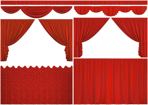 Cortina vermelha no palco Fotografias De Stock Royalty-Free