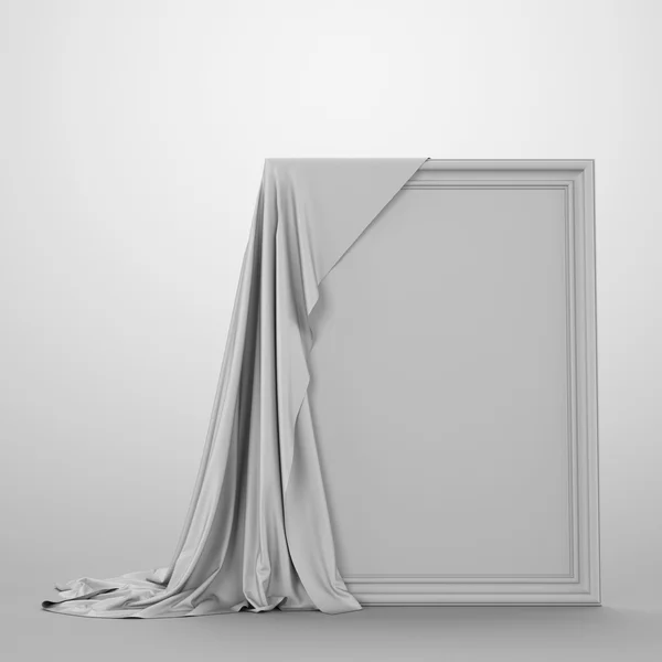 Empty picture covered with a cloth. — Stock Photo, Image