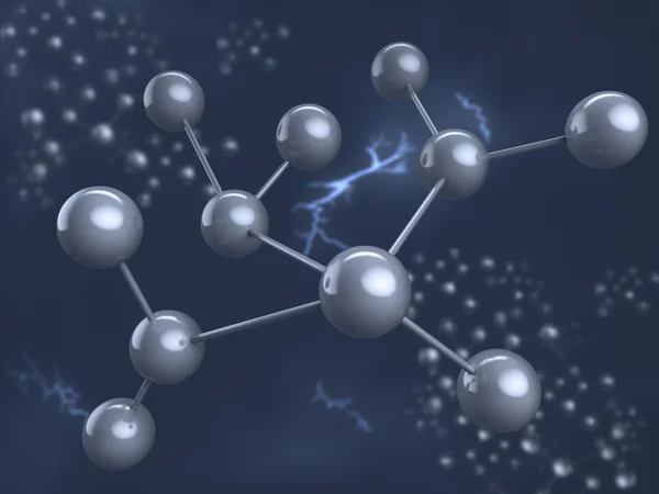 Elemento químico. Molécula. Conexión molecular . Imagen de archivo