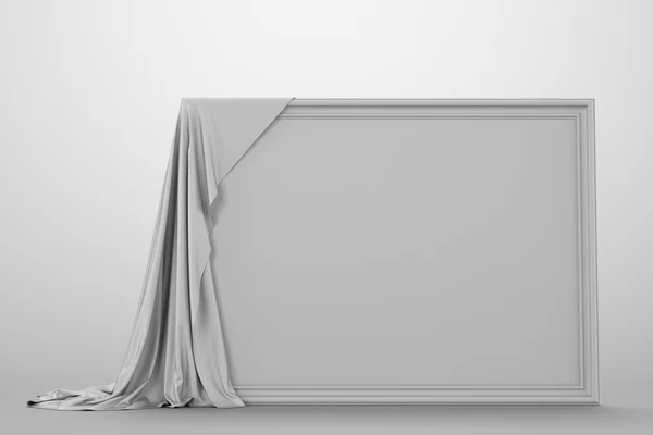 stock image Empty picture covered with a cloth.