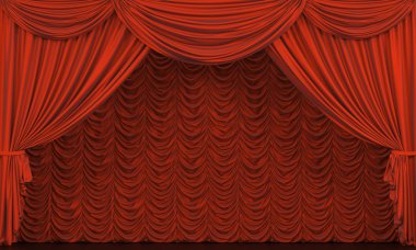 Red curtain on the stage clipart