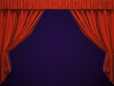 Red curtain on the stage clipart