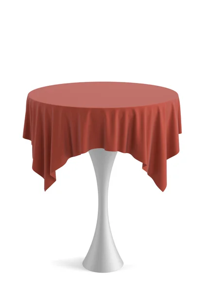 Tisch mit Tuch bedeckt. Stockbild