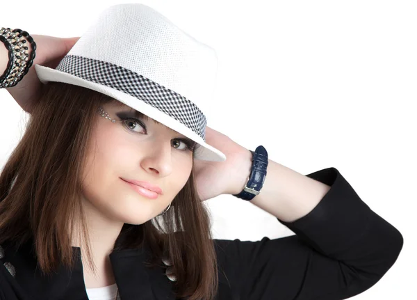 Flicka i hatten — Stockfoto