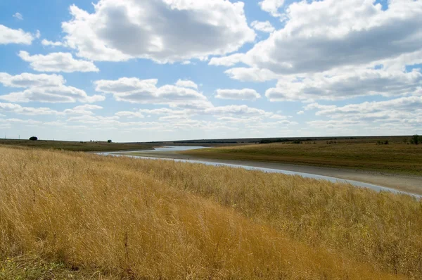 River at steppe — Stock Photo, Image