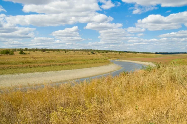 River in steppe — Stock Photo, Image