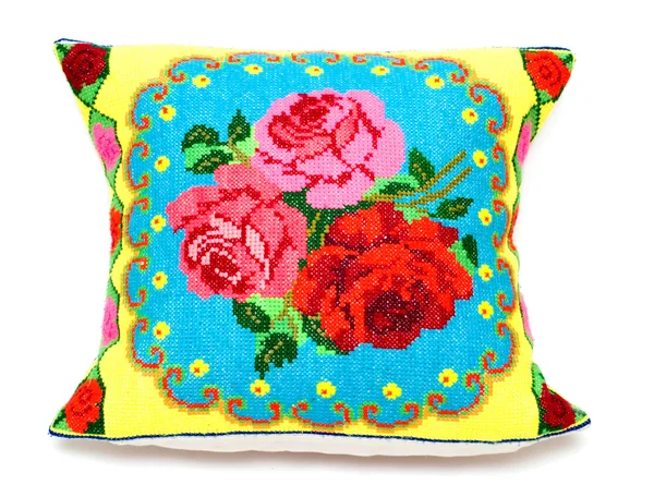 Embroidered pillow — Stock Photo, Image