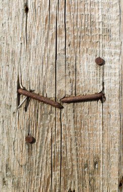 Board with a rusty nail clipart