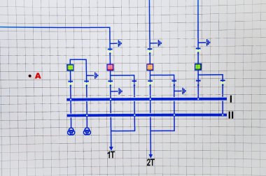 kontrol odasında modern elektrikli düzeninin bir parçasıdır