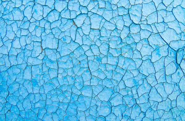 Blue cracked paint — Stock Photo, Image
