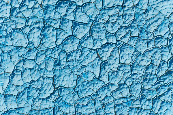 Blue cracked paint — Stock Photo, Image
