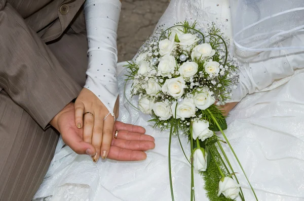 Two hands close up just merried — стоковое фото