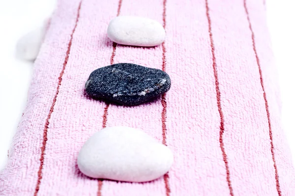 Towel with stone — Stock Photo, Image