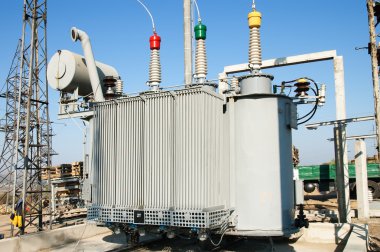 Transformer on high power station clipart