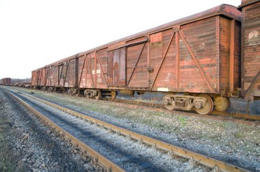 Rusty train wagons clipart