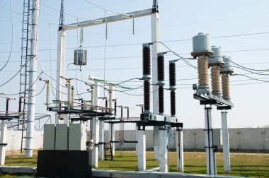 High-voltage substation clipart