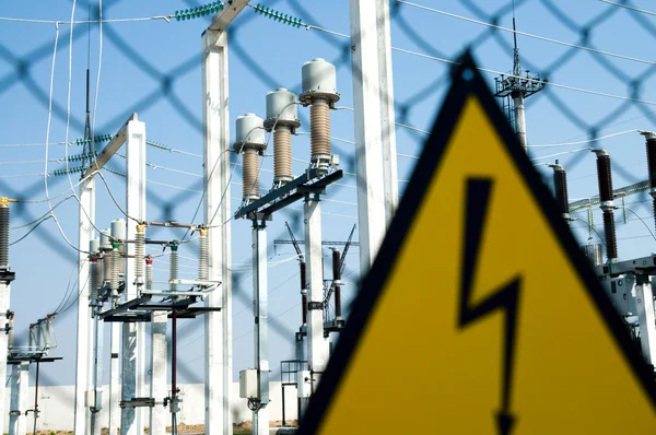 stock image High voltage warning sign