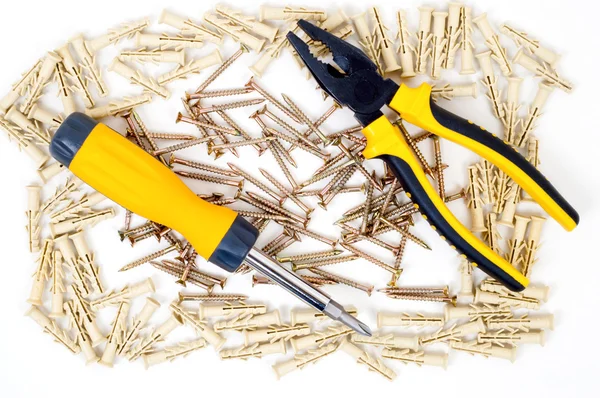 stock image Screwdriver and pliers