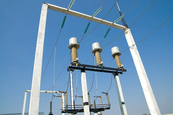 Hoog-voltage onderstation — Stockfoto