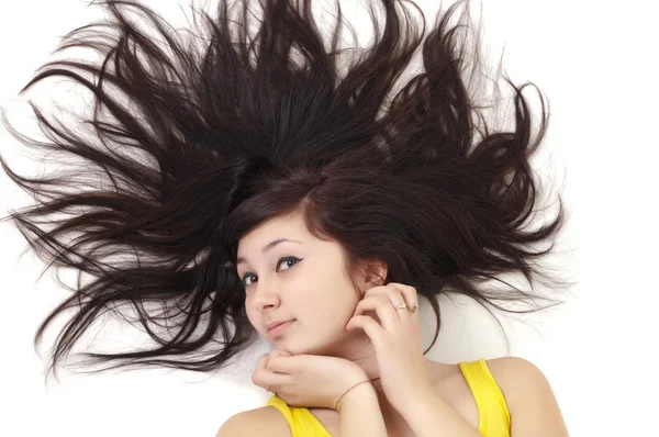 Woman with scatter hair — Stock Photo, Image